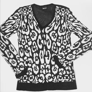 JUST CAVALLI V-Neck Mesh Top